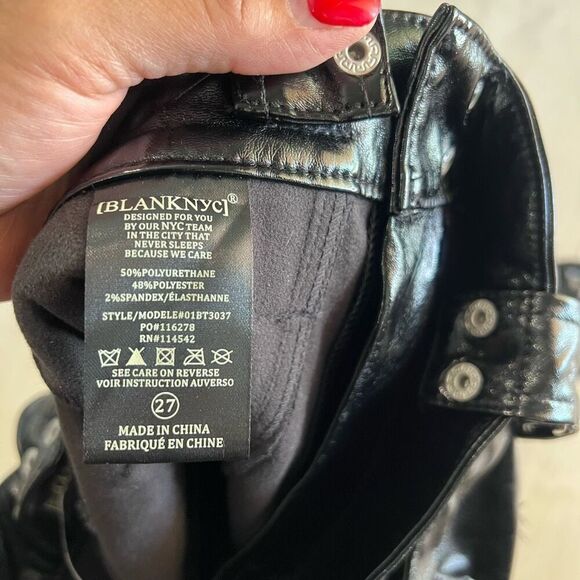 BlankNYC Other Worldly Overall Faux Leather Pants with Suspenders size 27 - Picture 8 of 12